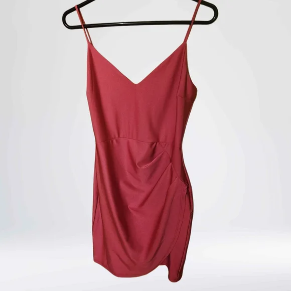CELEB Pink Slip Dress with Spaghetti Straps and V-Neck - Picture 10 of 11